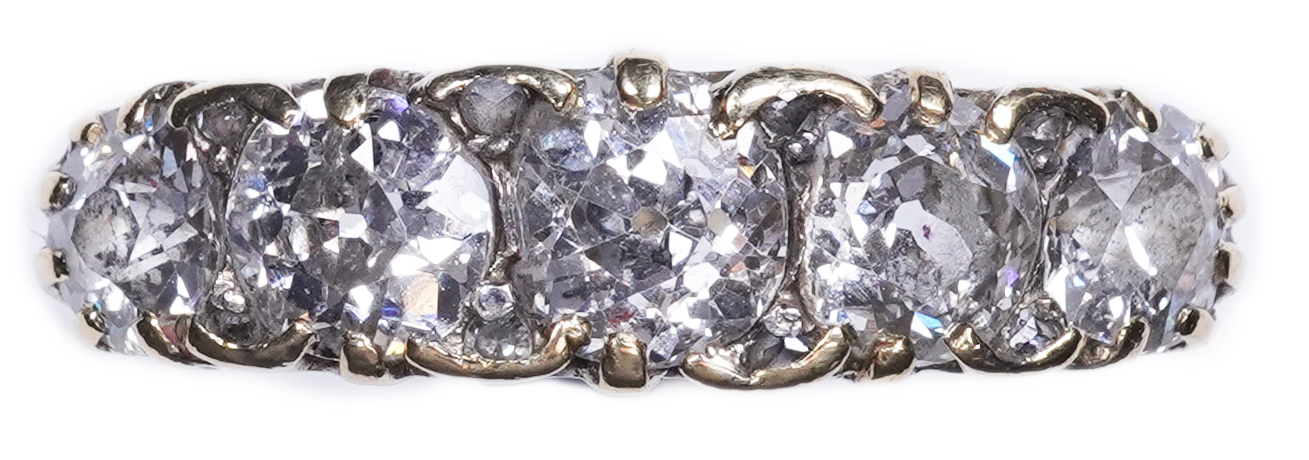 An 18ct gold and diamond five-stone ring, early 20th century